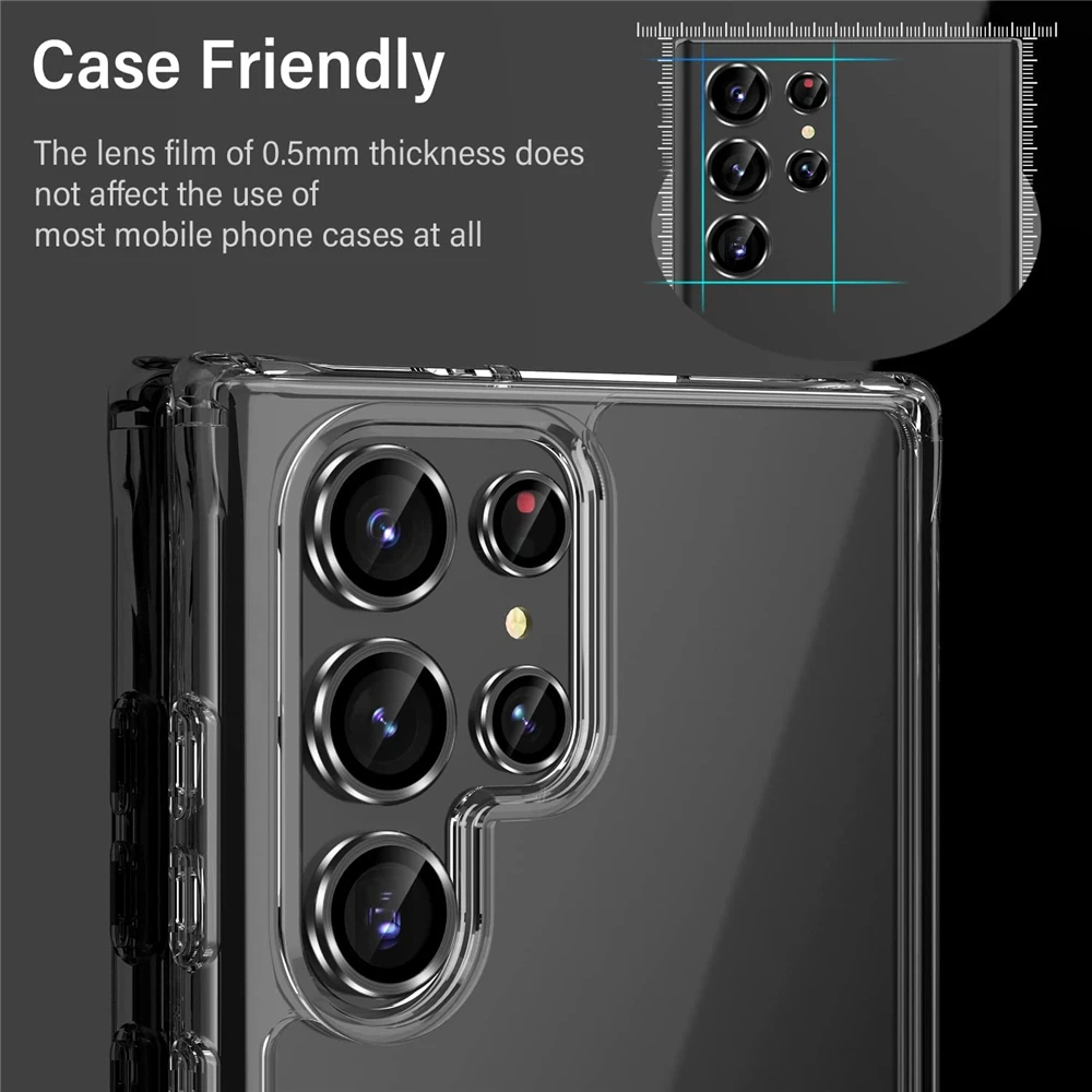 For Samsung S25 S24 S23 Ultra Camera Lens Protector Aluminum Alloy Metal Tempered Glass Camera Film For Galaxy S22U Accessories