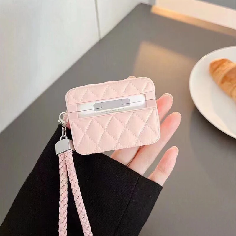 Leather PU Earphone Cover For AirPods 4 For AirPods Pro 2nd Cases For AirPods 3 2 1 Anti-lost Headphone Bag