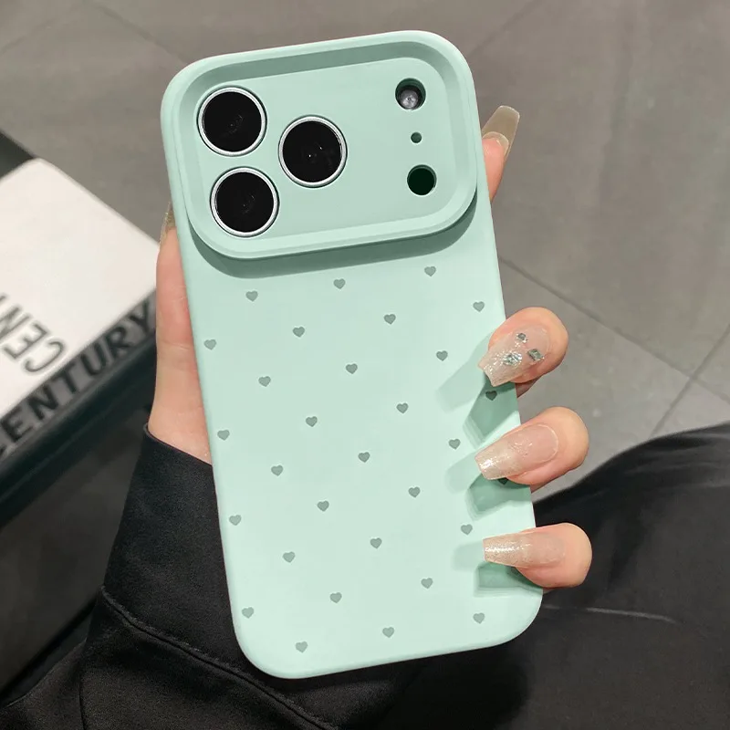 S2b603aa807094e5ea98ba5ab99e938b4x-1.webp Cute Love Heart Candy Color Matte Case for iPhone 17 16 15 Pro Max 14 Plus 12 13 11 Air Soft Liquid Silicone Ultra Slim Cover