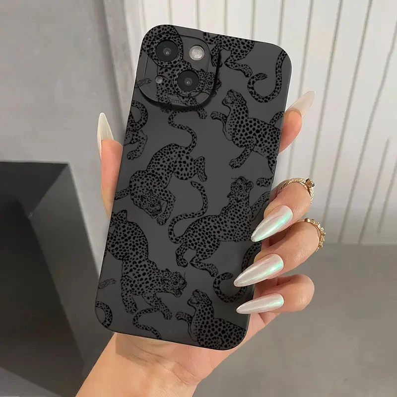 Pink Leopard Print Pattern Phone Case For iPhone 17 16 15 Pro Max 14 13 12 11 XS XR 7 8 Plus 16E Shockproof Soft Silicone Cover