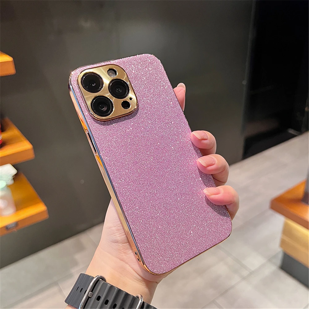 Luxury Plating Bling Glitter Rhinestones Gem Diamond Phone Case For iPhone 17 16 15 13 12 11 14 Pro Max Camera Protection Cover