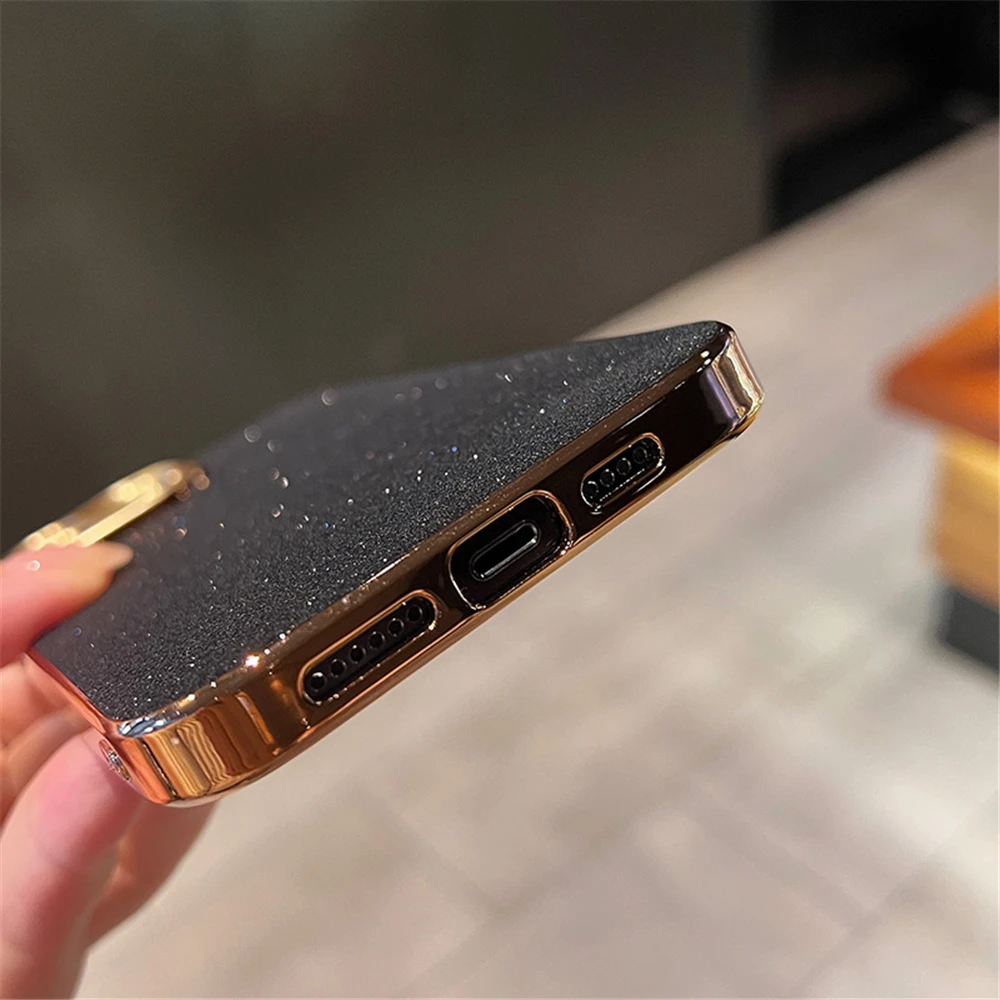 Luxury Plating Bling Glitter Rhinestones Gem Diamond Phone Case For iPhone 17 16 15 13 12 11 14 Pro Max Camera Protection Cover