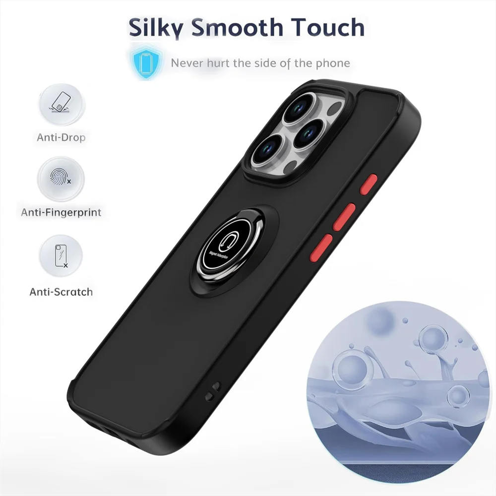 S2dfefd9688034790966d6332c2263bd1H.webp Matte Finger Ring Magnetic Stand Phone Case For iPhone 15 16 17 Pro Max 14 Plus 13 12 11 Solid Color Skin Feeling Frosted Cover