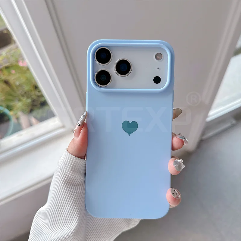 Love Heart Matte Candy Color Silicone TPU Soft Case For Iphone 17 Pro 17 Promax 17 Air 17 Solid Color Frosted Shell ﻿
