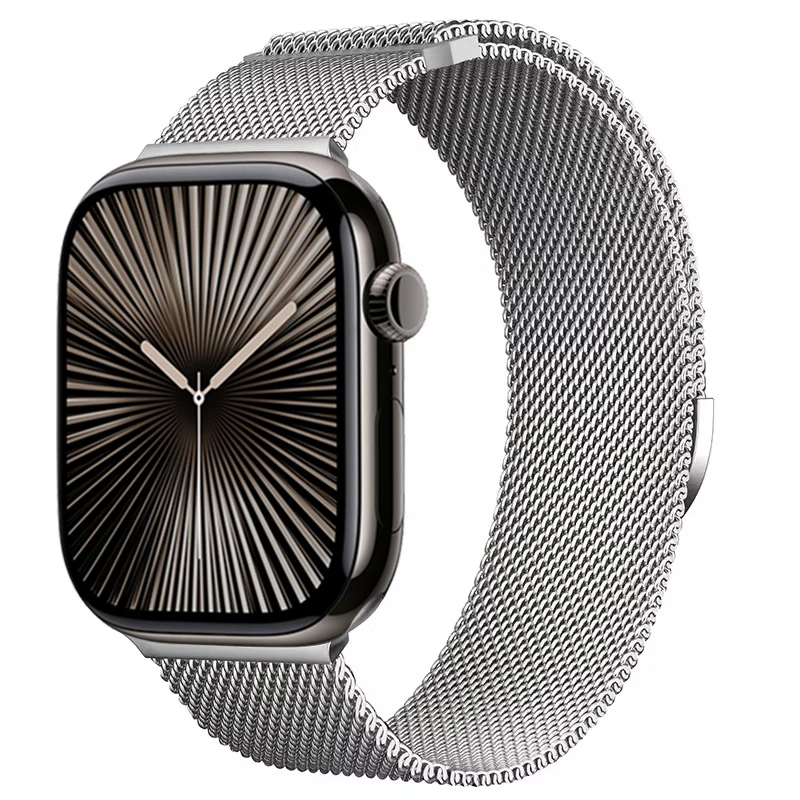 Pure Titanium Metal Milanese Strap for Apple Watch Band Ultra3/2 49mm 11 10 9 8 7 Magnetic Bracelet iWatch 6 5 4 SE2 46mm 45mm 41mm 44mm 40mm