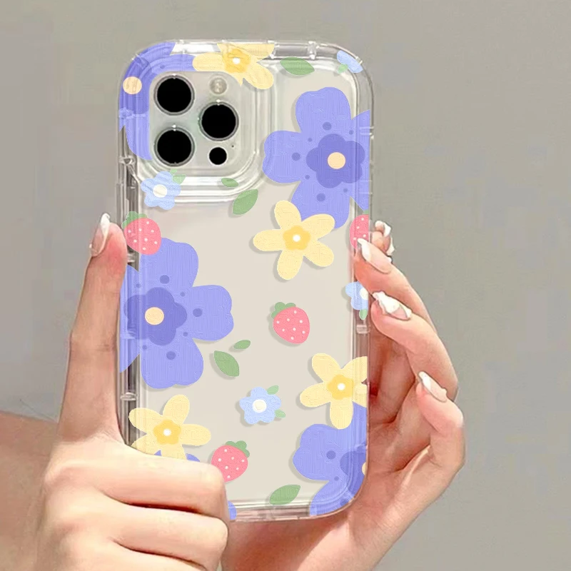 S2f02d0dfb0e8442892aed56b4df4e29eO.webp Flower Phone Cases For iPhone 17 Case iPhone 16 Pro Max 17 Air 15 11 14 13 12 Promax 16 15 Plus Clear Carcasa Soft Silicon Cover