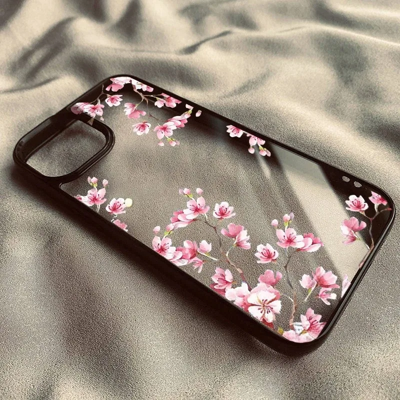 S2f23e7ea185445f1a8bbbb77ea2e5d12M.webp Pink Magnolia Flower Phone Case For iPhone 17 16 15 14 11 13 12 Pro Max 7or 8 SE 17Air Plum Blossom Shockproof Clear Hard Cover