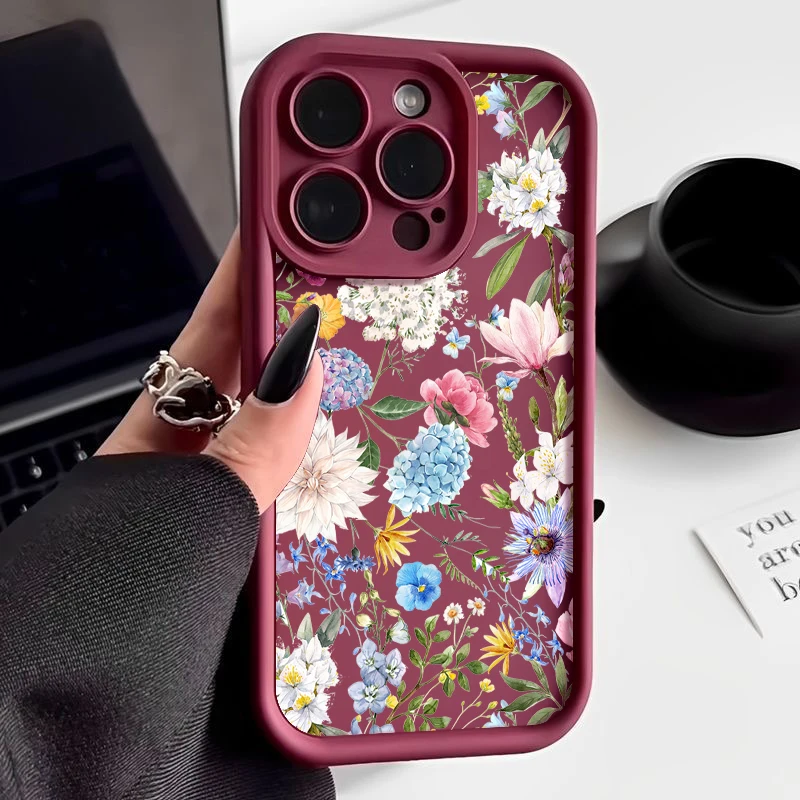 S2fcfb7f4077b484a85ce96d232cc9d11H-2.webp Hydrangea Flower Soft TPU Case For iPhone 17 Air 16e 16 15 14 Pro Max 13 12 11 Pro Max XR X XS Shockproof Silicone Phone Cover