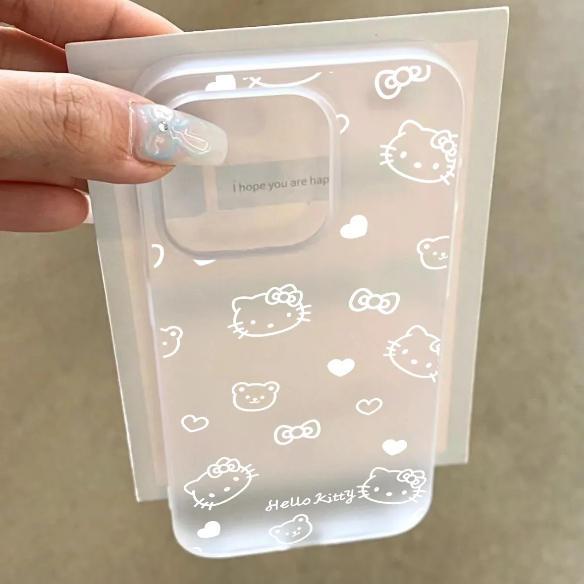 Cute Kitty Line Bear Bow KT Face Phone Case For iPhone 16 15 14 12 13 11 Pro Max 14 15 16 PLUS Y2K Pink Girl Kawaii Cover