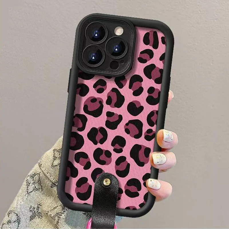 S3101e86e68344ced8cb27a69cd4e5f40w.webp Rose Leopard Print Wrist Strap Phone Case For IPhone 17 16 Pro Max Cases iPhone 17 Air 16e 15 14 13 12 11 XS X XR 7 8 Plus Cover