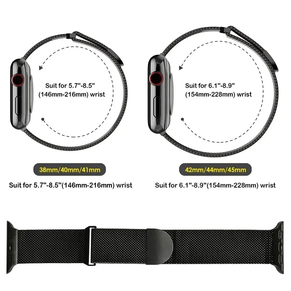 Pure Titanium Metal Milanese Strap for Apple Watch Band Ultra3/2 49mm 11 10 9 8 7 Magnetic Bracelet iWatch 6 5 4 SE2 46mm 45mm 41mm 44mm 40mm