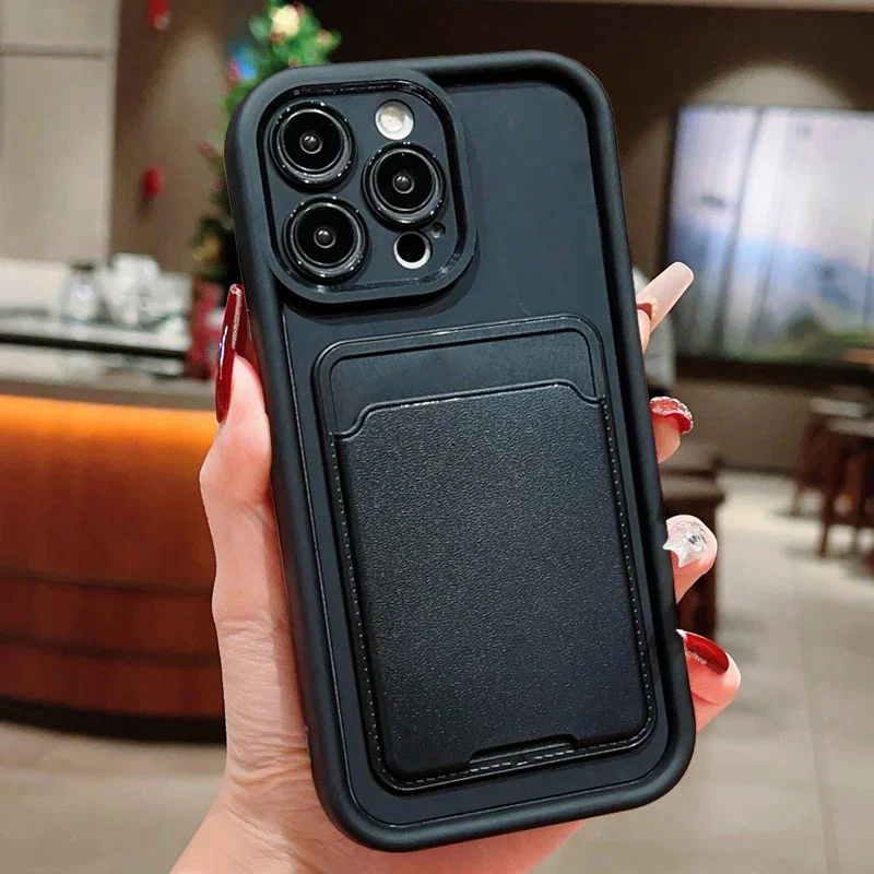 Luxury Silicone Wallet Phone Case For iPhone 17 16 15 14 13 12 11 Pro Max Plus X XR XS Card Holder Slot Shockproof Back Cover