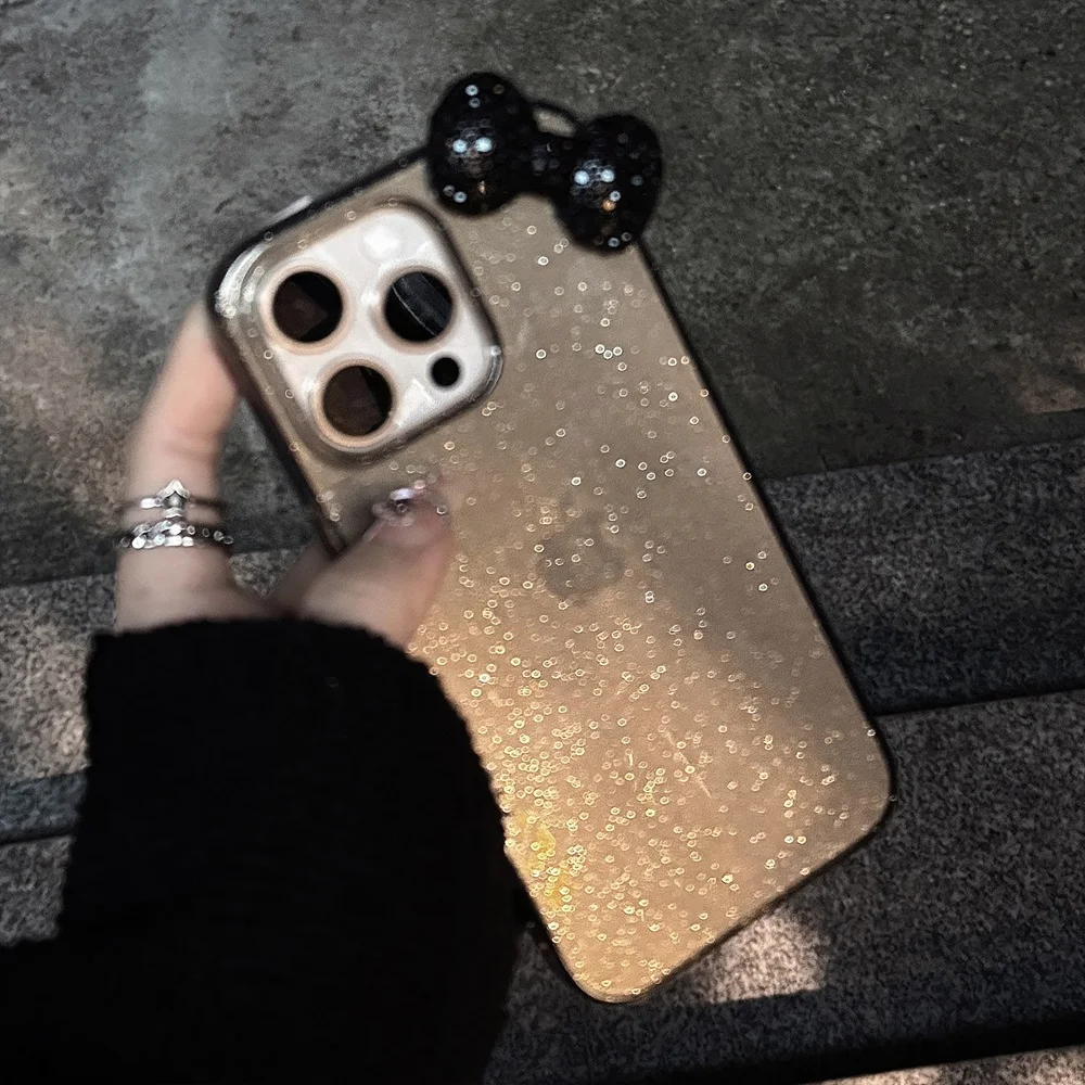 S34eb3b6f56a946d3ae3c3c3f09bd14c46-2.webp Luxury 3D Rhinestone Bow Bling Glitter Case For iPhone 17 16 15 14 13 12 11 Pro Max X XR Plus Cute Bowknot Shockproof Soft Cover