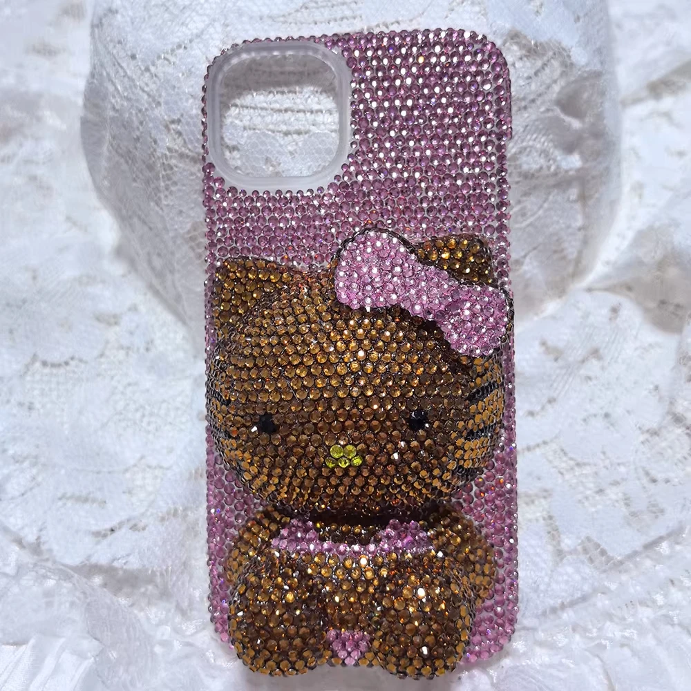 S35a06a51f68f4fd8b6bd70e63d70b216c.webp Kawaii Kitty Cartoon Cat Rhinestone Bling Crystal Phone Case Chain for Iphone 16 12 13 14 15Pro Max X Xs Xr 7 8 Plus Se 2 3 10 Cartoon
