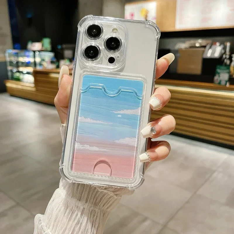 S36df1235a71245e2a5cab4ae3fd9ef3eX.webp Transparent Card Holder Bag Case For iPhone 17 16 15 14 Plus 13 12 11 Pro Max Slot Wallet Back Cover For iPhone Shockproof Case