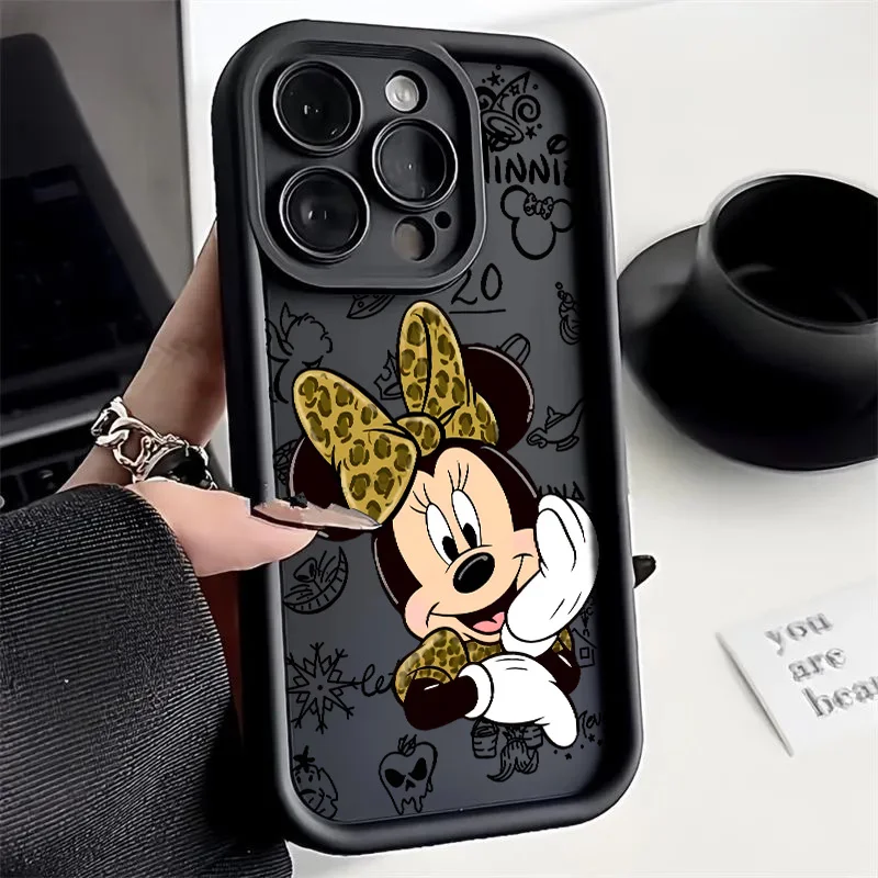 Mini Mouse For iPhone 16 15 14 13 12 11 Pro Max XS Max X XR 7 8 Plus 6S 5S Liquid Eye Ladder Phone Case Christmas Gift