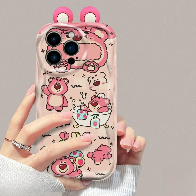 S37ea4974f6ff4a0e996ade3dfc9e0496l.webp 3D Ears Miki Winni Mini Mouse Case For iPhone 11 15 14 16 Pro Max 12 13 Mini 6 7 8 Plus cover 3D Cute