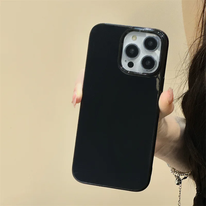 Soft Silicone Glossy Shockproof Phone Case For iPhone 16 15 14 13 12 11 Pro Max XR XS X 7 8 Plus SE Plain Bumper Back Cover