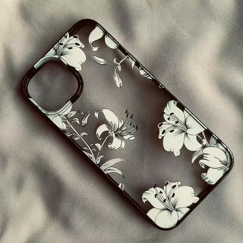 Vintage Floral Butterfly Clear Phone Case For iPhone 17 Air 16 15 14 13 12 11 Pro Max 17 15 16 Pro 16 Plus 16E Shockproof Cover
