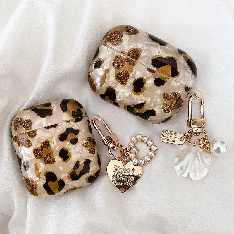 Leopard Pendant Headphone Protective Cover For Airpod 1 2 3 Pro 1 2 3 Pearl Earphone Cases