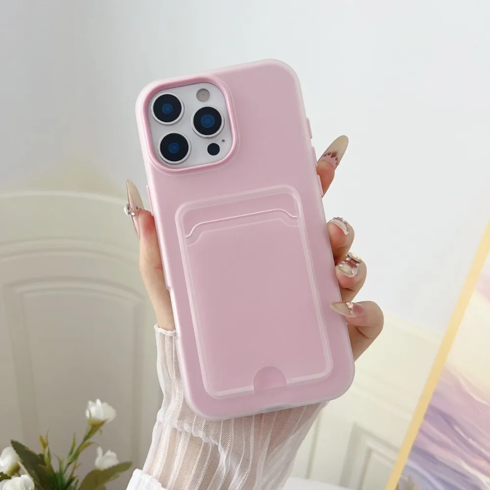 S3aff8668a92646fd8a816f19593d7e43d.webp Candy Color Wallet with Card Slot Holder Protective Case For iPhone 17 Air 16e 16 Pro Max 15 14 Plus 13 12 11 Shockproof Cover