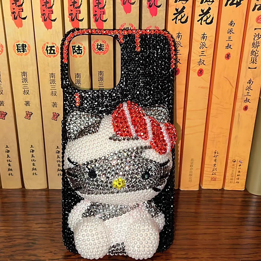 S3b9811706e6e47f3bc96d764496e4942W.webp Cute Kitty Cat Rhinestone Bling Crystal Phone Case Chain For iPhone 16 12 13 14 15Pro Max X Xs XR 7 8 Plus SE 2 3 10 Transparent Bu