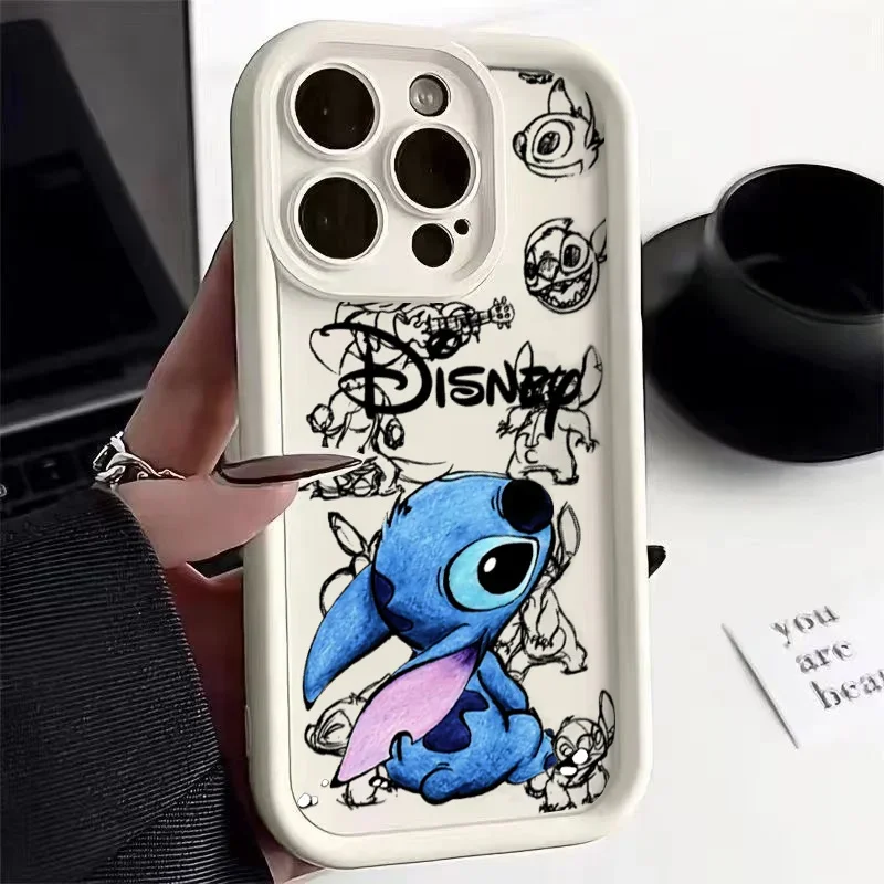 S3ccfd6e688ad4ab384be72e37ffb9997e.webp Cartoon Stitch Matte Phone Case For IPhone 15 Pro Max 12 11 14 X XS XR 6 6S 7 8 Plus 13 Mini SE 2020 2022 Silicone Cover