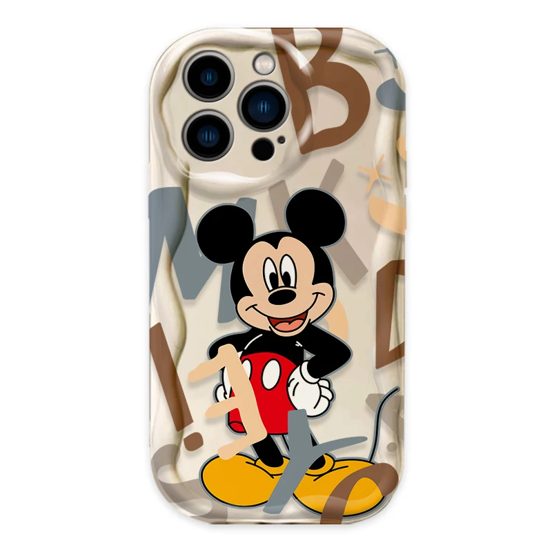 Mick Minni Cartoon Mouse Phone Case for iPhone 16 15 14 13 12 11 Pro Max Plus 16E XR XS X 7 8 Shockproof white Soft Silicone Back Cover
