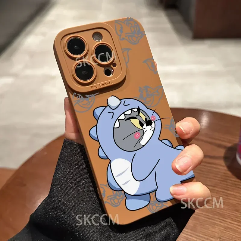S4100751537d24faaba0c7c0db460ca20W-2.webp Cartoon Tom and Jerry Couple Phone Case For iPhone 16 11 12 13 14 15 Pro Max Mini Plus XS X XR Max 7 8 SE Shockproof Back Cover