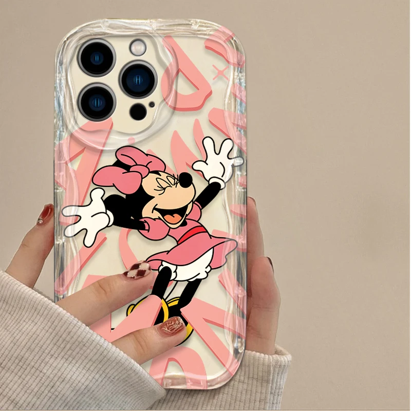 Mick Minni Cartoon Mouse Phone Case for iPhone 16 15 14 13 12 11 Pro Max Plus 16E XR XS X 7 8 Shockproof white Soft Silicone Back Cover