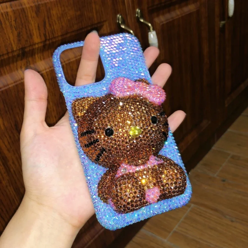 S4168cfca1ab941c2801047e44ca399f1v-2.webp Hot Cute Kitty Cat Rhinestone Crystal Phone Case Chain iPhone17 Air 16 12 13 14 15Pro Max X Xs XR 7 8 Plus SE Transparent Bu