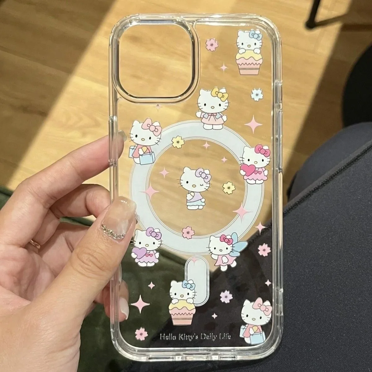 S418a6f21e0294d1e9a642bebc10d46baY.webp Cute Kitty Cartoon Cat Magnetic Grip Holder Magsafe Wireless Charge Chain Case For iPhone 17 Air 16 15 12 Pro Max 14 Plus 13 Mini