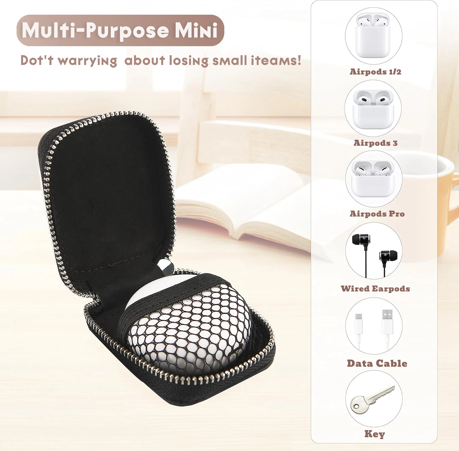 Universal Leather Case for Airpods 1/2/3/Pro Dustproof Waterproof Dropproof Anti-Scratch Travel Wireless Earbuds Bag