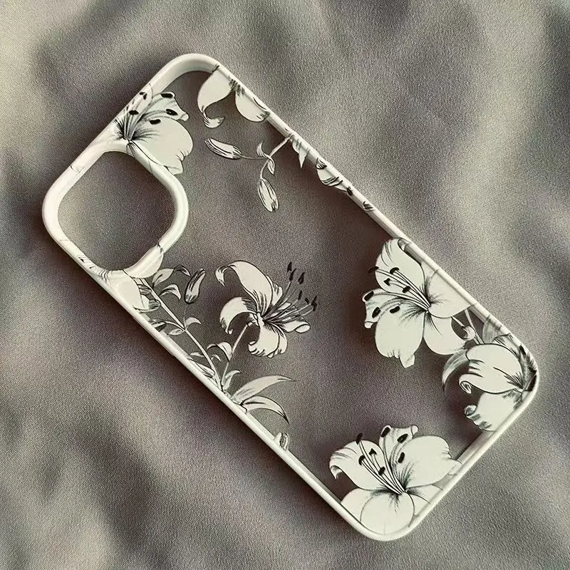 Vintage Floral Butterfly Clear Phone Case For iPhone 17 Air 16 15 14 13 12 11 Pro Max 17 15 16 Pro 16 Plus 16E Shockproof Cover