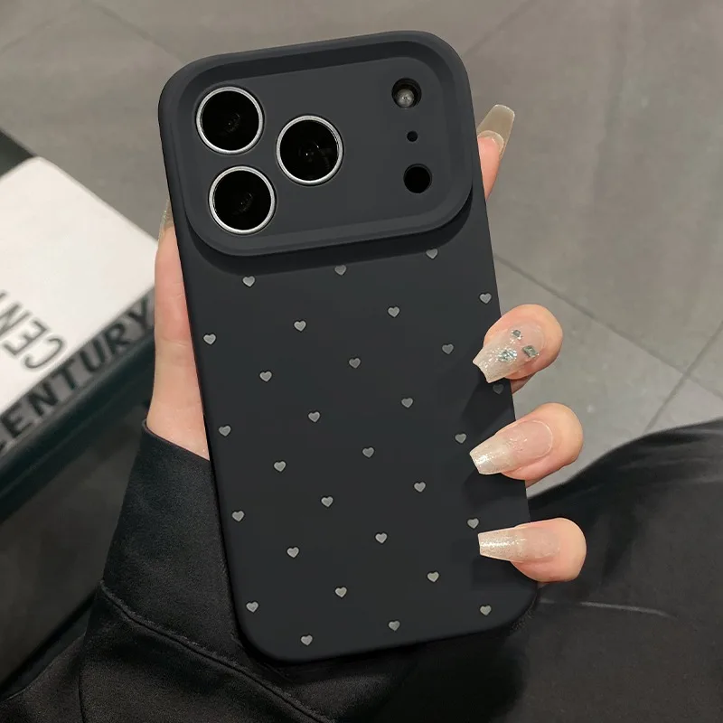 S44097d5deb944b85b26dffd7a9856d0cw-1.webp Cute Love Heart Candy Color Matte Case for iPhone 17 16 15 Pro Max 14 Plus 12 13 11 Air Soft Liquid Silicone Ultra Slim Cover