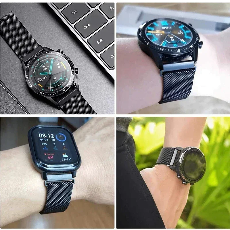 S4448471c83de4c3694b9e395b000877cz.webp 22mm 20mm Strap For Samsung Galaxy Watch 3 4 5 6 7 44mm/40mm Milanese Loop Bracelet Galaxy Watch 4/6Classic 47mm 46mm Metal Band