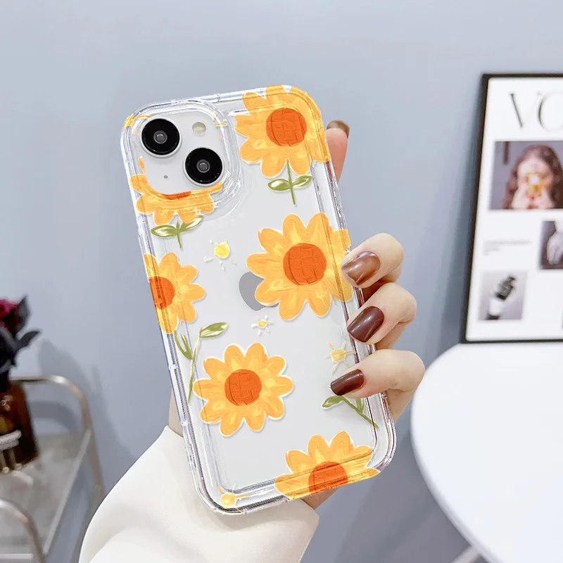 S447b42b59c514ef18ebc542c52eb05e8d.webp Flower Phone Cases For iPhone 17 Case iPhone 16 Pro Max 17 Air 15 11 14 13 12 Promax 16 15 Plus Clear Carcasa Soft Silicon Cover
