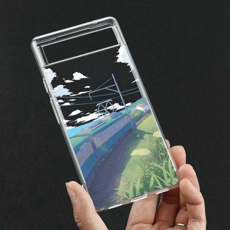 Japan Anime Landscape phone Case for Google Pixel 10 Pro XL 9 7a 7Pro 6a 6 6Pro 8 8 Pro 5G Clear Scenery Covers Fundas Skin