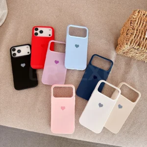 Love Heart Matte Candy Color Silicone TPU Soft Case For Iphone 17 Pro 17 Promax 17 Air 17 Solid Color Frosted Shell ﻿