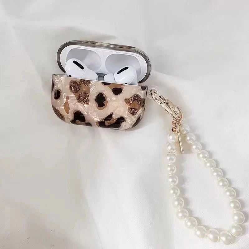 S46b60595ffd24476911682e3855973b15.webp Leopard Pendant Headphone Protective Cover For Airpod 1 2 3 Pro 1 2 3 Pearl Earphone Cases