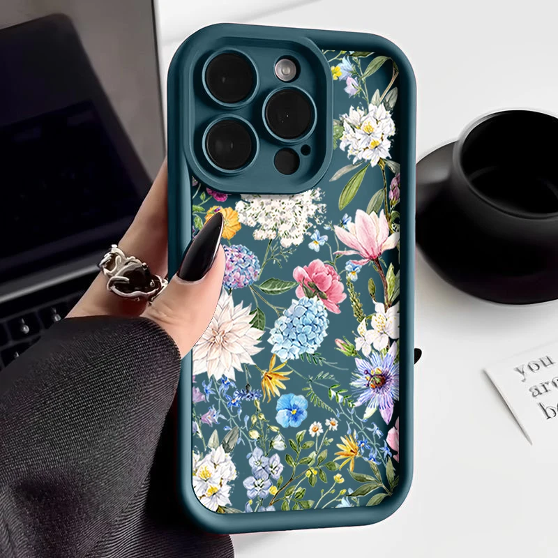 S47c8152f97a34bd2a3d20f52d10c9df4k-2.webp Hydrangea Flower Soft TPU Case For iPhone 17 Air 16e 16 15 14 Pro Max 13 12 11 Pro Max XR X XS Shockproof Silicone Phone Cover