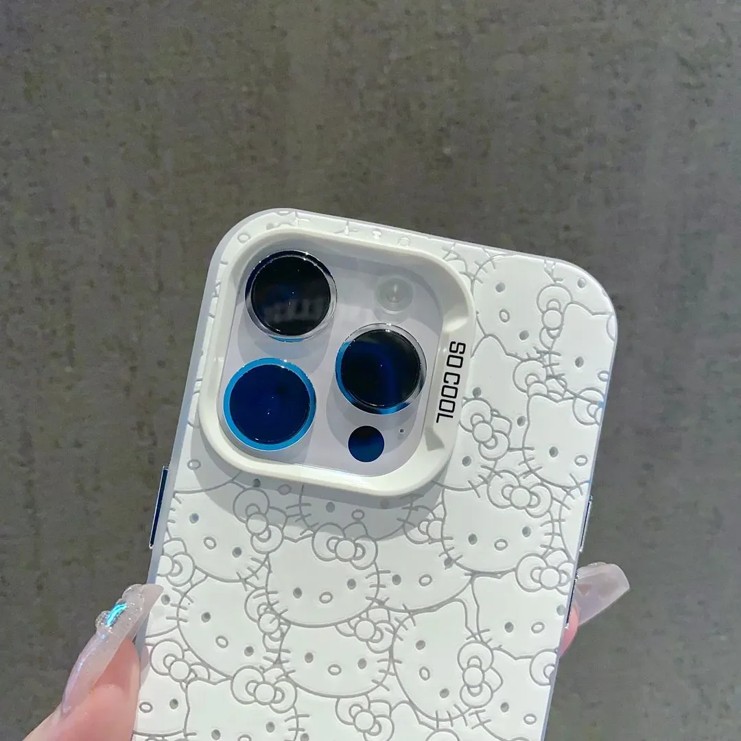 Full Cute Kitty Cartoon Cat Doll Strap Cartoon Phone Case For iPhone 16 15 14 12 13 11 Pro Max XR XS MAX 7 8 PLUS Y2K MINI Cover