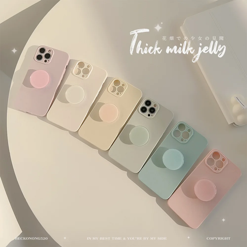 S499fc53e4486459db17f436276776e434-1.webp Candy Color With Holder Shockproof Case For iPhone 17 16 15 14 13 12 11 Pro Max Plus Plain Soft Silicone Bumper Cover