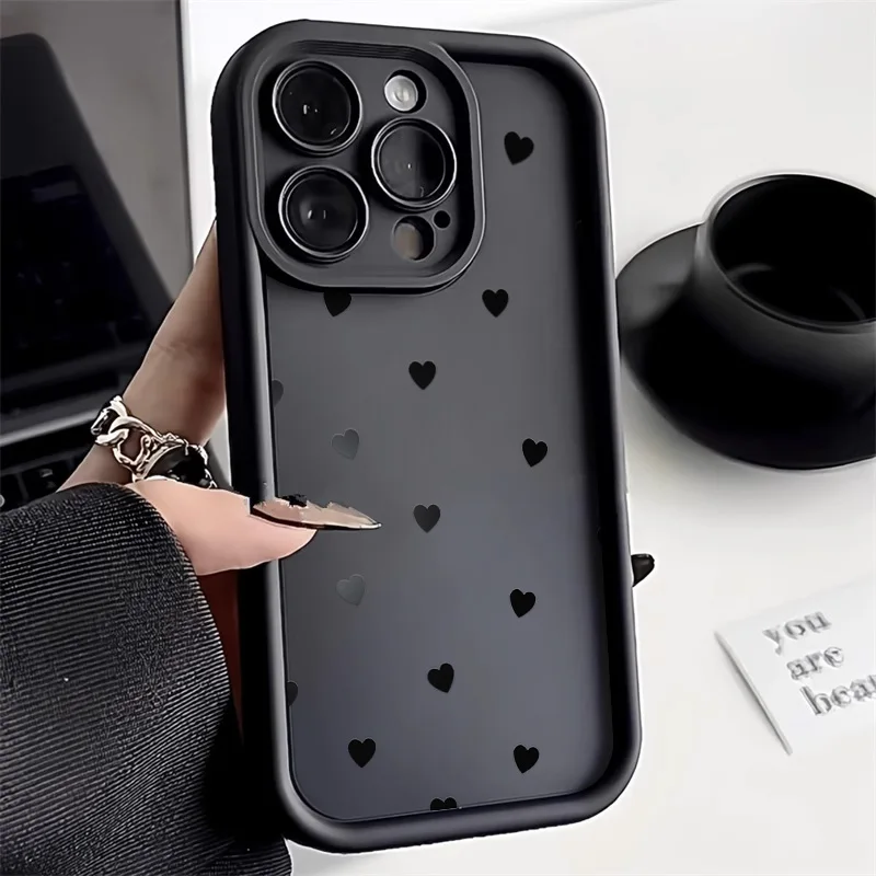 Cute Little Love Heart Phone Case For iPhone 17 Case iPhone 11 13 12 14 15 16 Pro Max X XS XR 7 8 Plus SE 2 Soft Silicone Cover