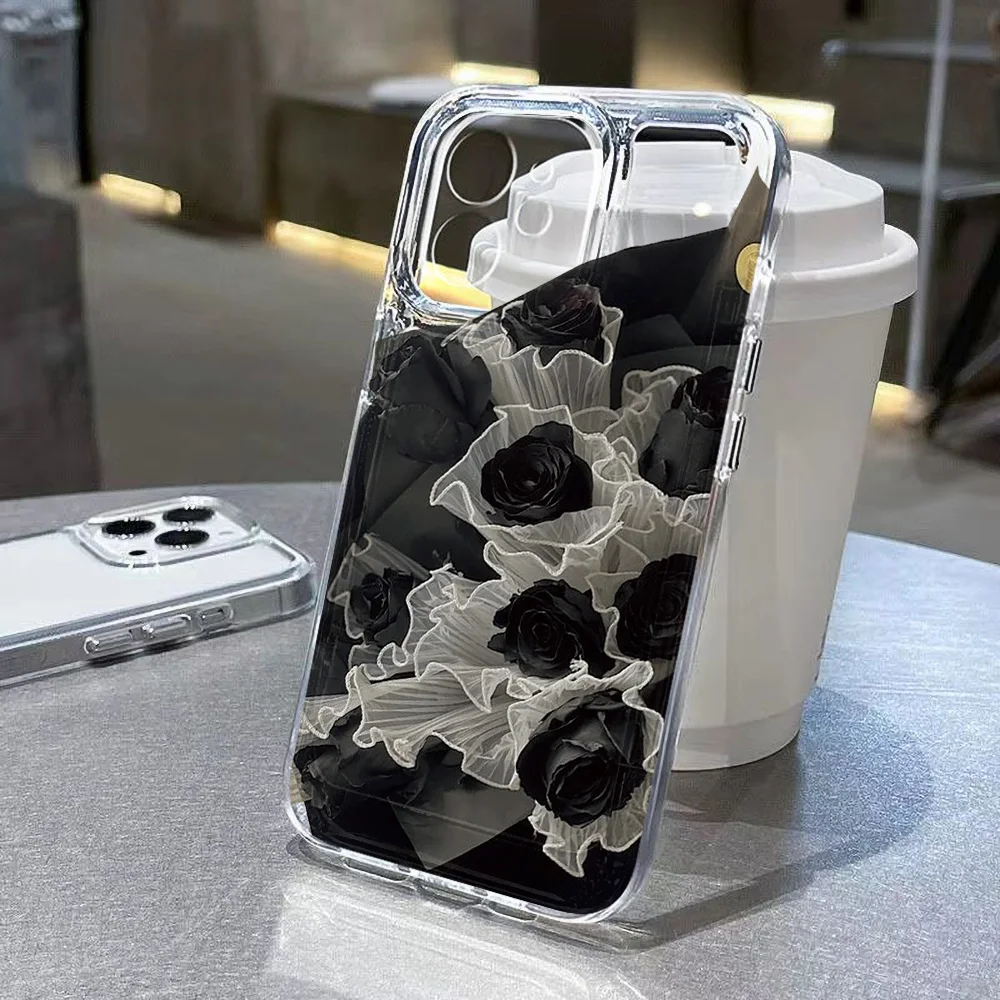 S4a5084fead0343e69bfe8c6352718404Z-2.webp Rose Flower Phone Case For iPhone 16 Pro Case iPhone 17 15 14 11 13 12 Pro Max 16e 7 8 Plus XR SE Shockproof Clear Soft Cover