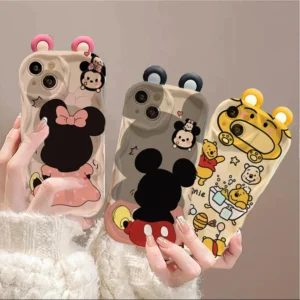 S4a710dcc599340cfa26233a4e07f4dc6h.webp 3D Ears Miki Winni Mini Mouse Case For iPhone 11 15 14 16 Pro Max 12 13 Mini 6 7 8 Plus cover 3D Cute