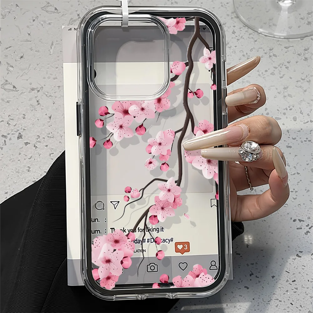 S4b1ea59f215645388a08c133db22ff19L.webp 2 in 1 Candy Color Phone Case For iPhone 11 16 17 Pro Max 13 15 14 12 17 Air 17promax Soft TPU Transparent Flower Funda Cover