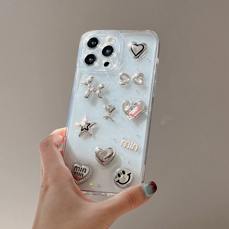 S4b7401306a744f8e9d7f74d97961f5abG.webp Cute 3D Love Heart Y2K Star Spicy Girl Phone Case For iPhone 15 14 13 11 12 Pro Max Epoxy Transparent Soft Shockproof Cover