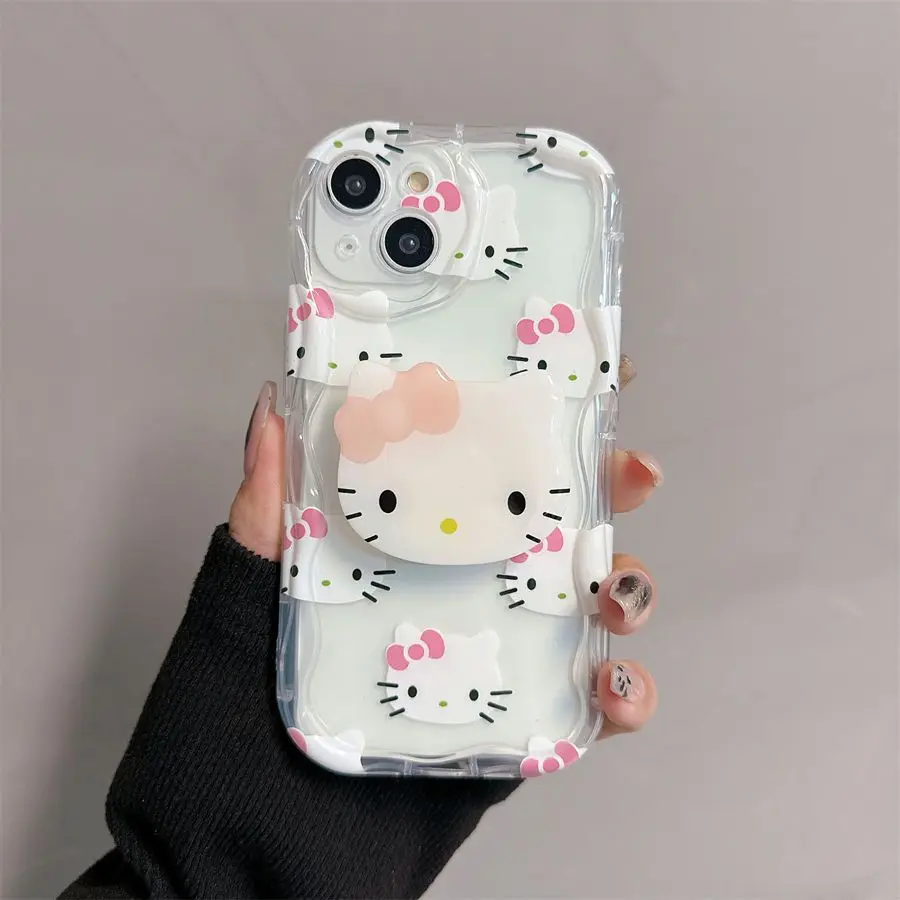 S4be602d7973c45188a3d88bdbec000e89.webp Cute Kitty Cat Grip Tok Holder Wave Soft Phone Case For IPhone 16 15 17 Pro Max 14 11 12 Pro 17 Air 13 Mini 16E