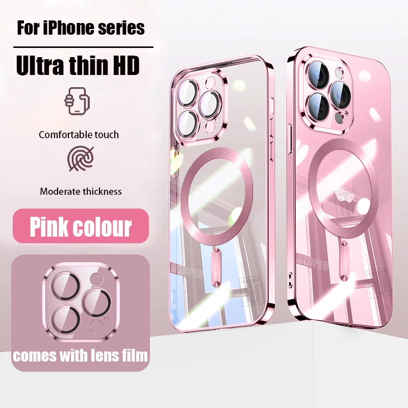 S4bebdec7e6194ff8b1b978e2ea9224c1Z.webp Official New Desert Gold Phone Case for iPhone 16 15 14 13 12 11 Pro Max 16 Plus Plating Magnetic Soft TPU Clear Lens Film Cover